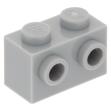 LEGO kocka 1x2 oldalán két bütyökkel, világosszürke (11211)